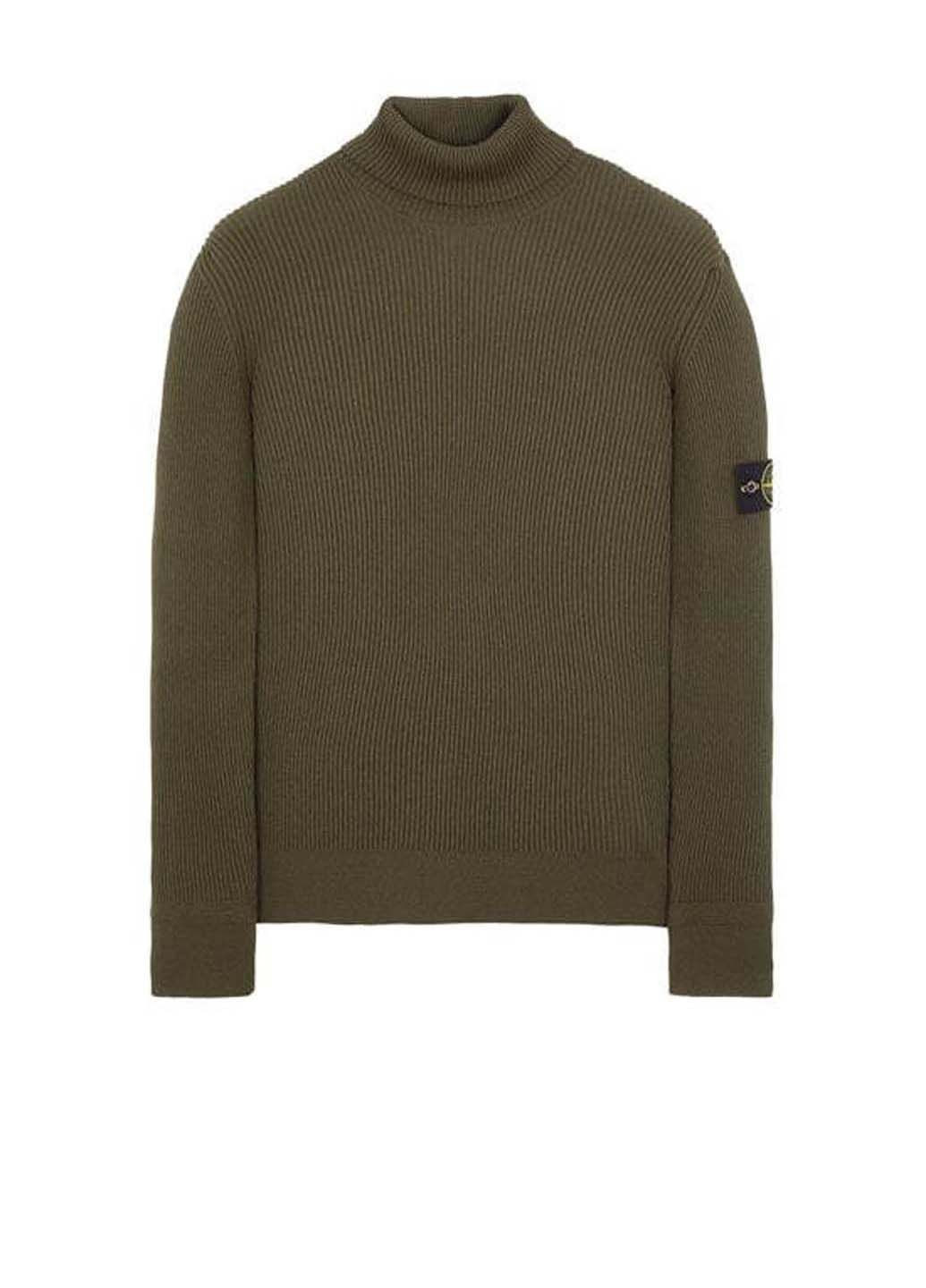 Оливковый демисезонный свитер 552c2 sweater Stone Island