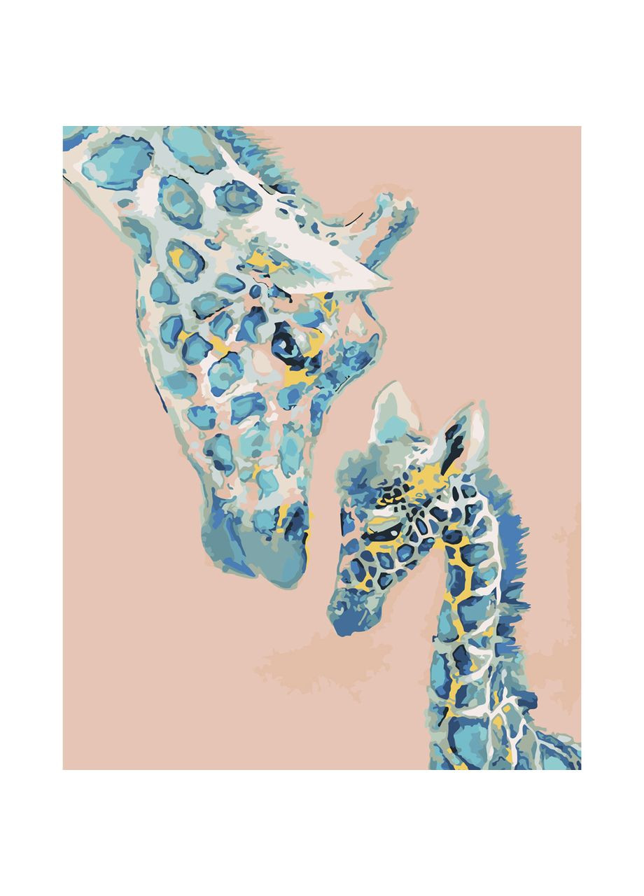 Картина по номерам ПРЕМИУМ Маленький жираф с мамой с лаком размером 40х50 см SY6024 Strateg (362501037)