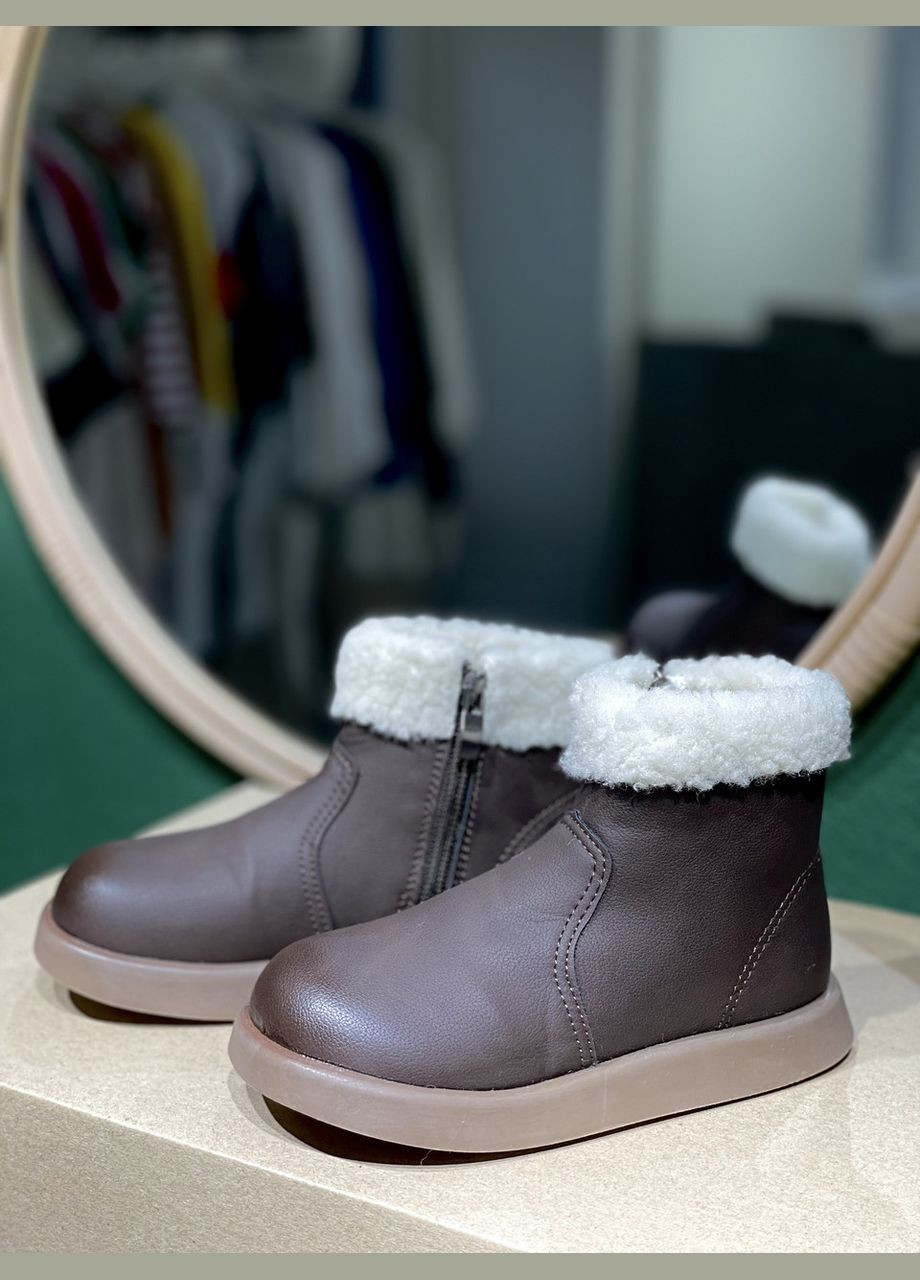 Коричневые ботиночки детские демисезонные для девочки коричневые No Brand