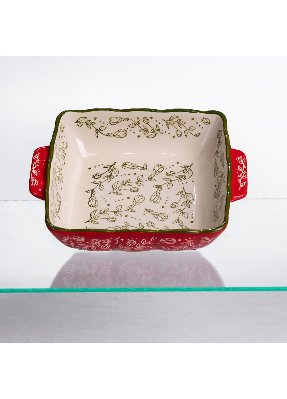 Форма для запекания Vintage 20×16.5×4 (см) квадратная с ручками Красная HM04-13 Yiwu (370707846)
