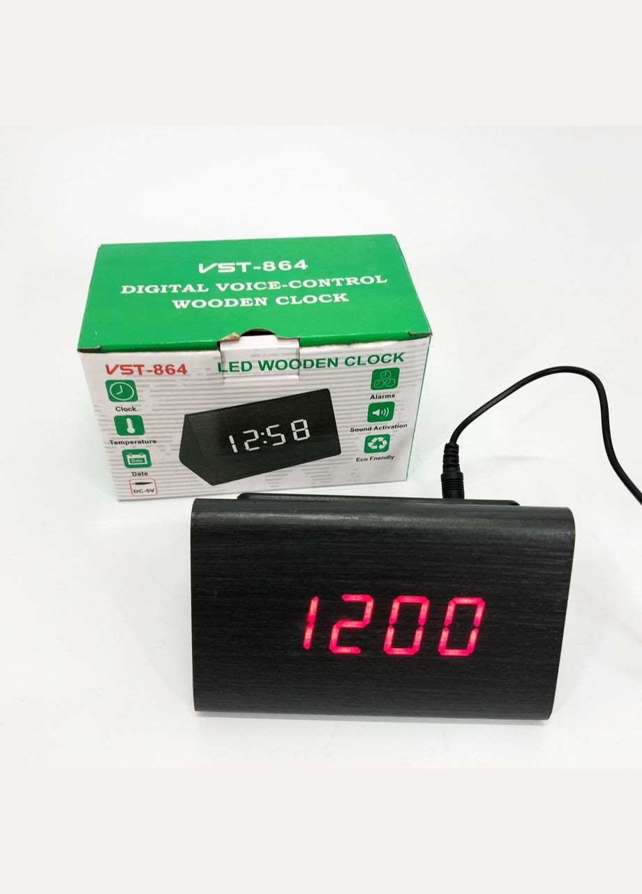 Годинник настільний -864 з червоним підсвічуванням, Світлодіодний настільний дорожній електронний годинник VST (372908637)