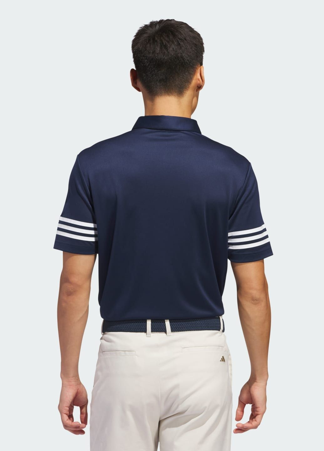 Синяя поло для гольфа 3-stripes adidas