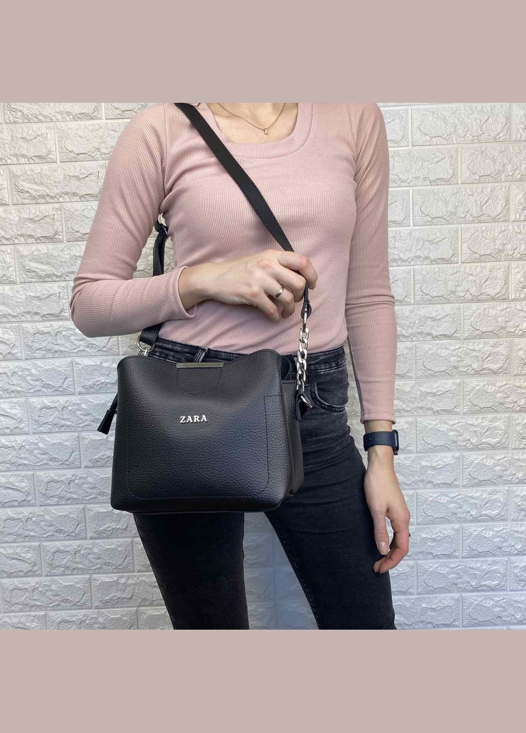 Жіноча сумка сумочка на плече Чорна (893ДКЧн) No Brand (335841044)