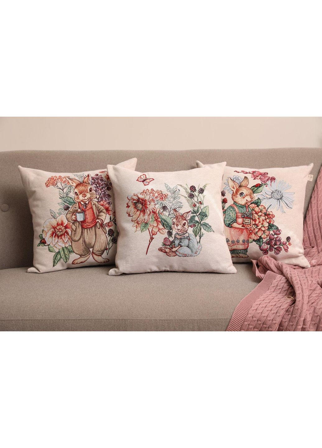 Декоративная наволочка Зайчатко 45х45 см для оформления интерьера стильная наволочка ProDobro (369365376)