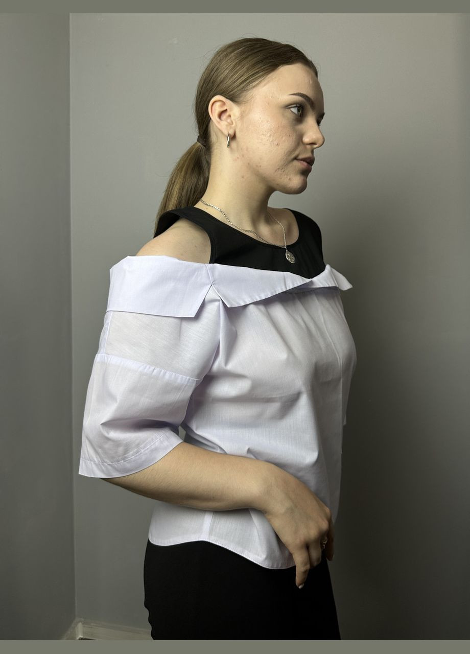 Белая блуза элегантная женская белая mkad3249-1 Modna KAZKA