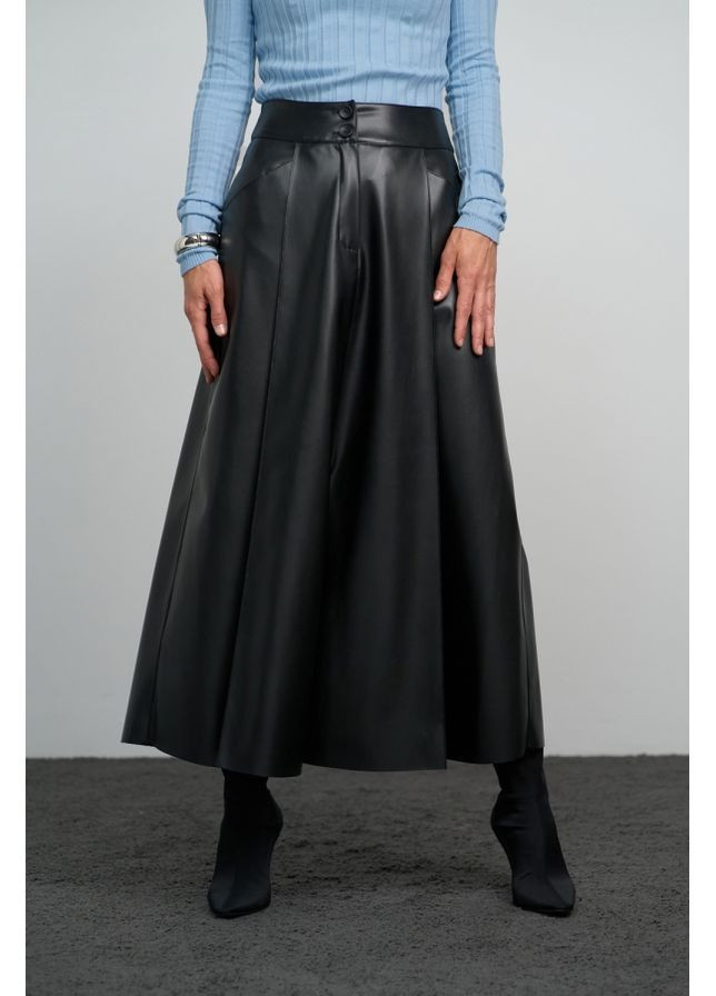 Черная юбка с карманами 3073 черный Triko Bakh