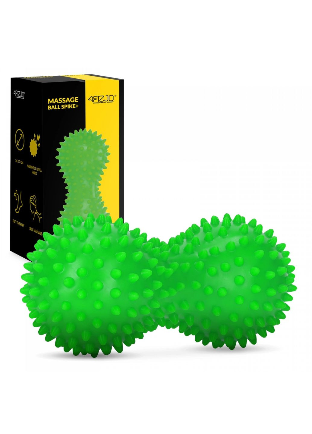 Массажный мяч двойной с шипами Spike+ 7 x 16 см Green (P-5905973403351) 4FIZJO (326416347)