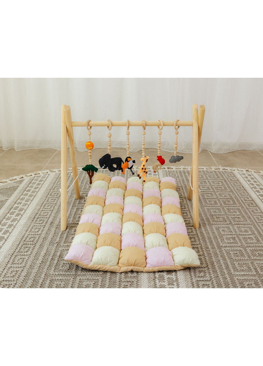 Мобіль підлоговий тренажер Монтессорі XRMASTER Сафарі з матрациком Лисенятко No Brand (350313833)