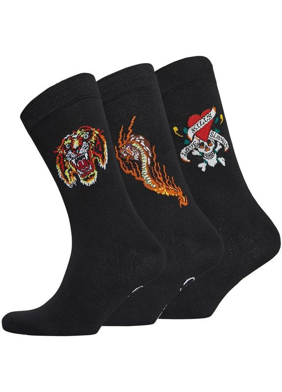 Чёрные носки набор 3 пары для мужчины 20757284 Ed Hardy (369422113)