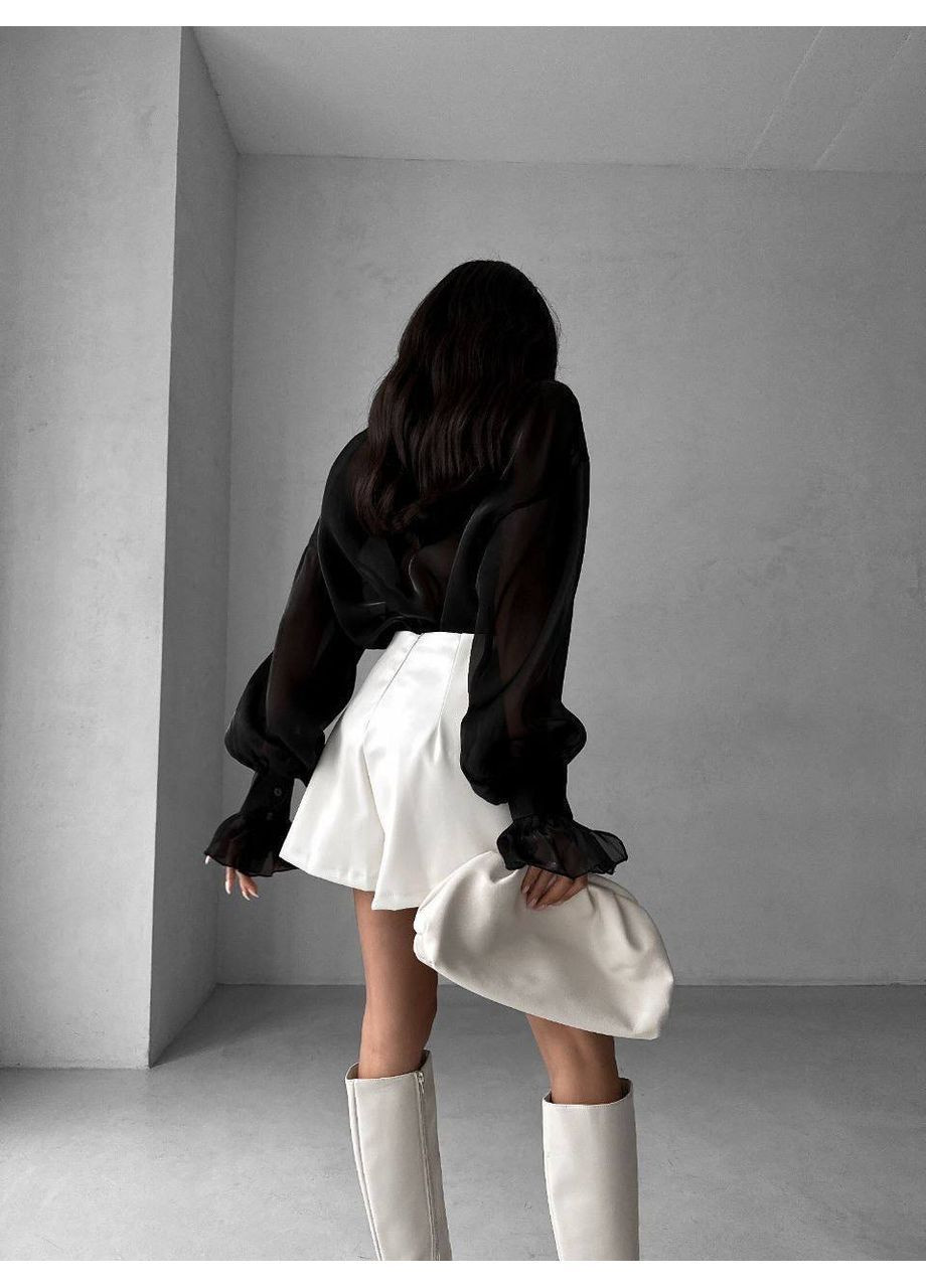 Жіноча стильна сорочка oversize з обʼємними рукавами No Brand (372745376)