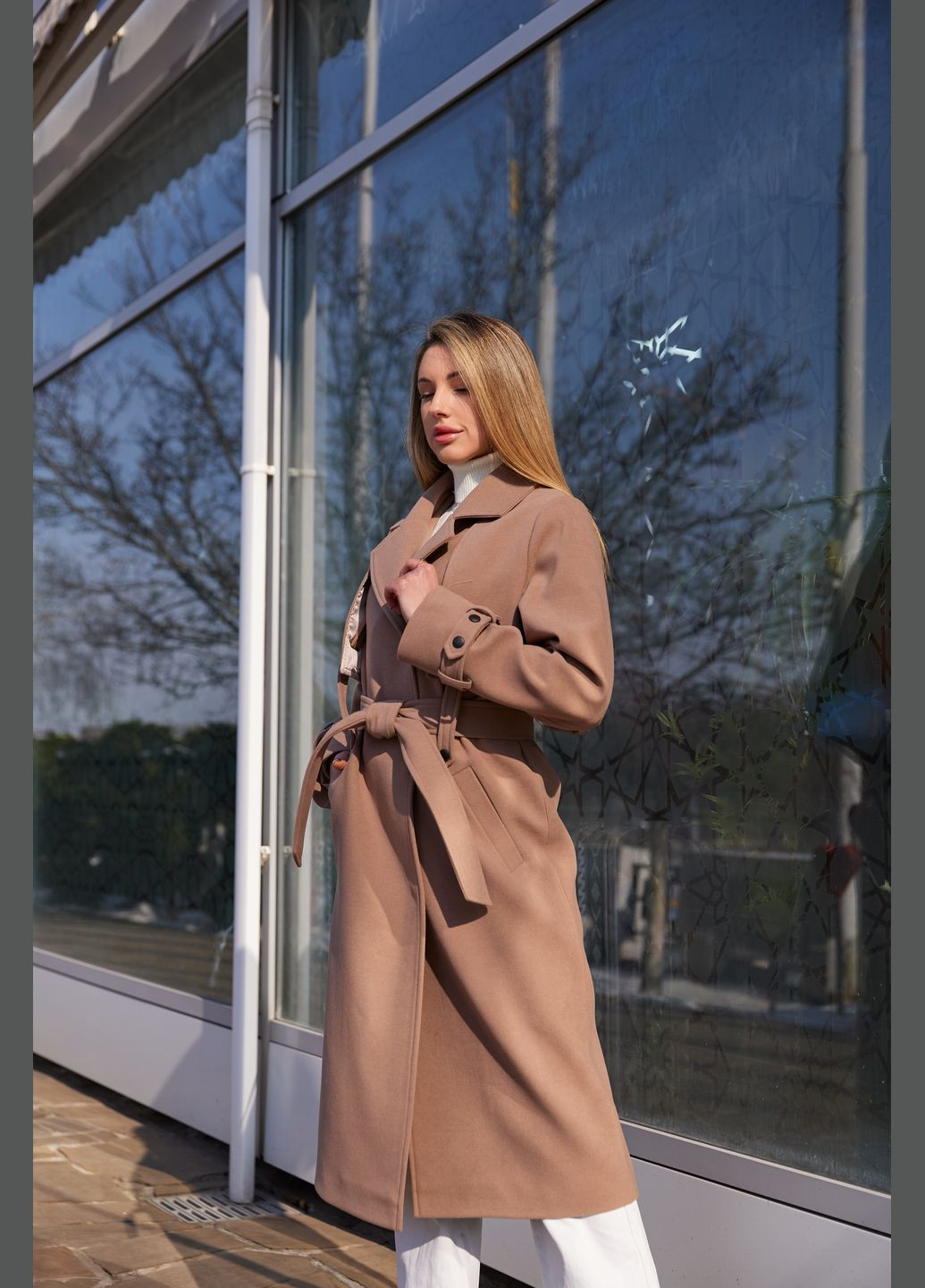 Кофейное демисезонное Пальто MN
