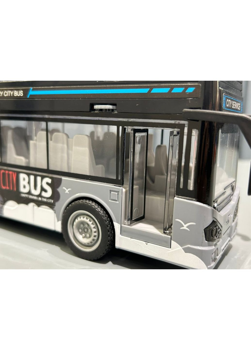 Автобус городской двухэтажный инерция музыка свет (JS122-122A) No Brand (365807441)