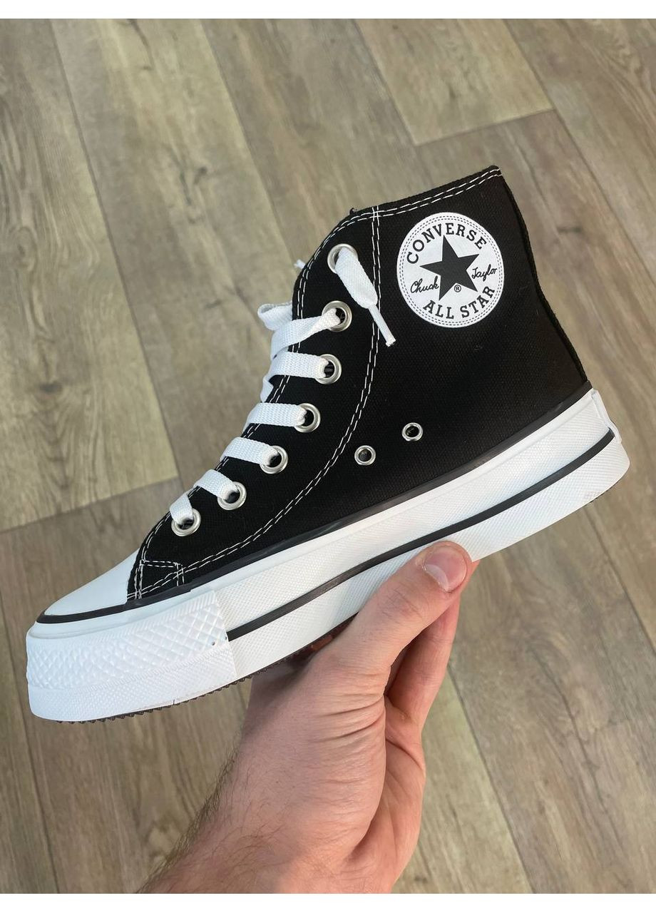 Черные демисезонные кеды мужские converse black high sole конверс No Brand