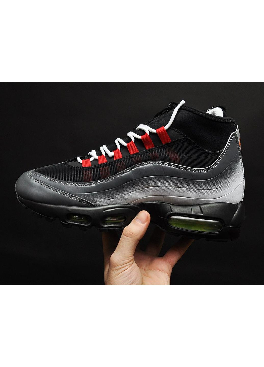 Сірі Зимовий кросівки чоловічі nike air max 95 sneakerboot greedy edition gray найк аір макс 95 No Brand