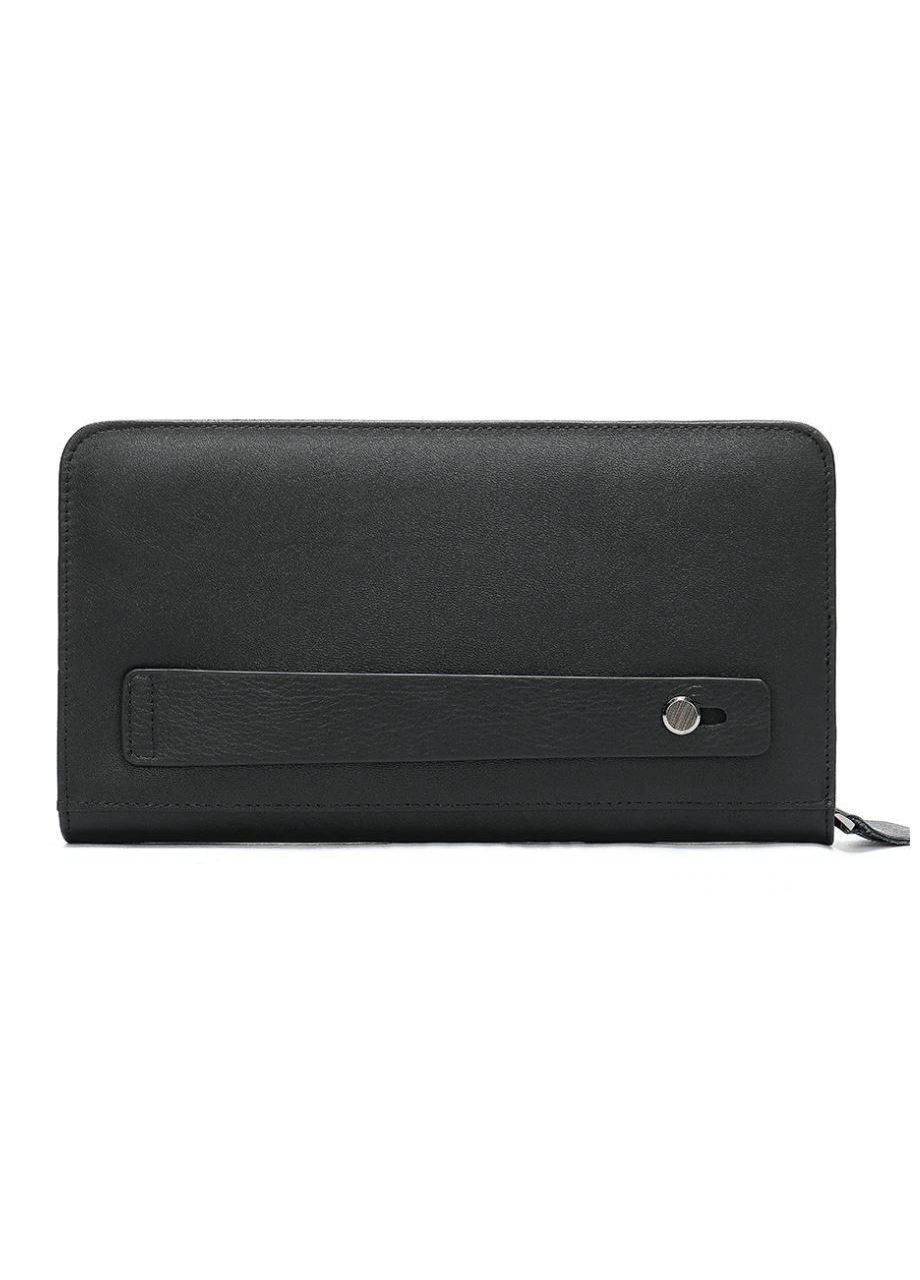 Мужской клатч кожаный с ремнем 14664 Черный Vintage (302009171)