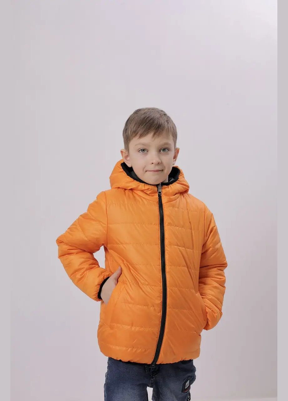 Оранжевая демисезонная оранжевая демисезонная детская на мальчика демисезонная двусторонняя Polin Line куртка