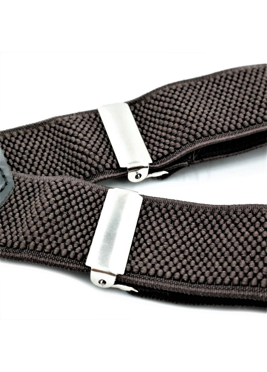 Підтяжки підліткові Темно-коричневі Y-подібні для хлопчиків регульовані з металевими затискачами ProDobro (364671966)