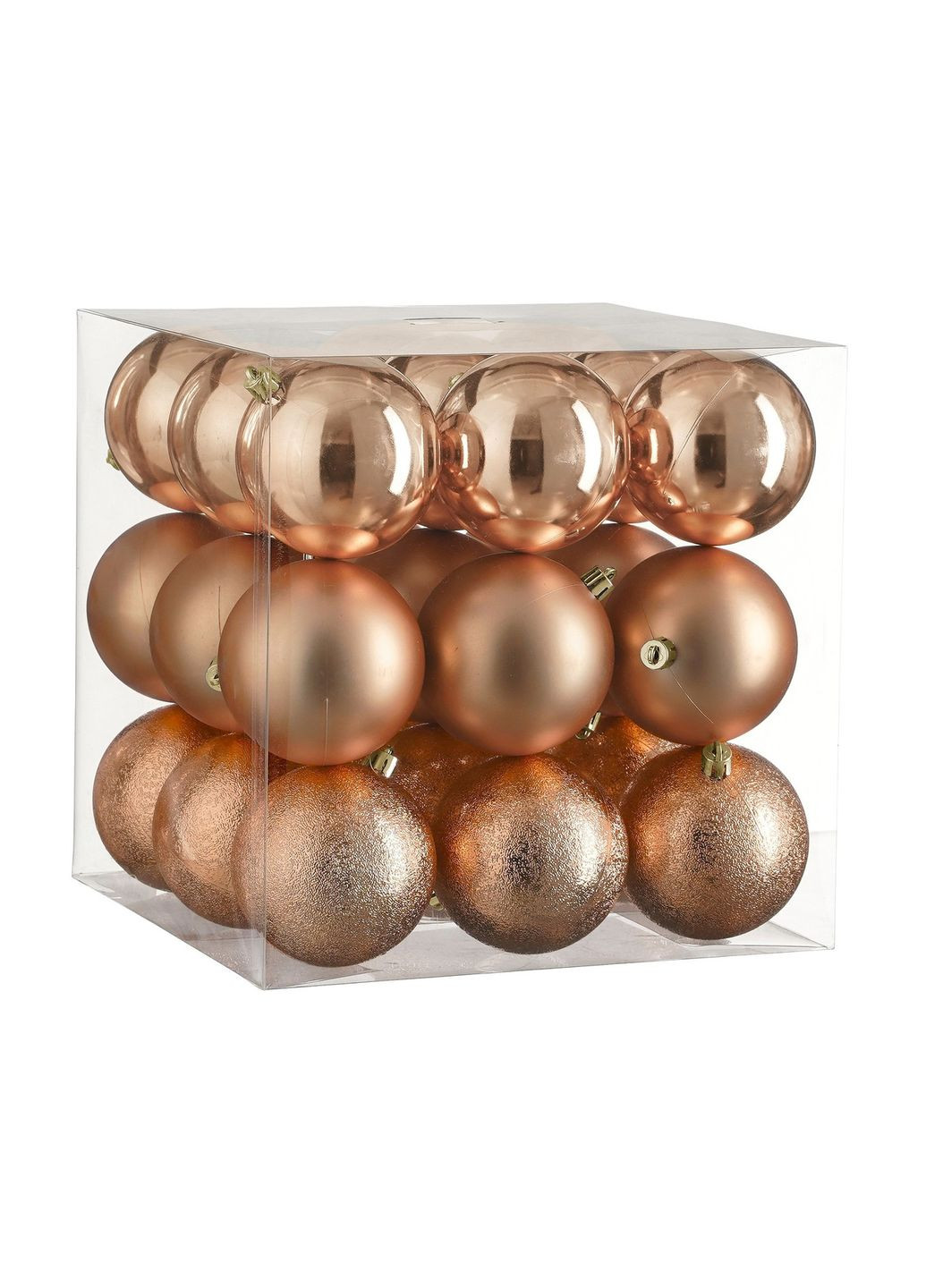 Елочные пластиковые шарики House of Seasons комплект 27 шт персиковые игрушки для новогоднего декора украшения ProDobro (367264664)