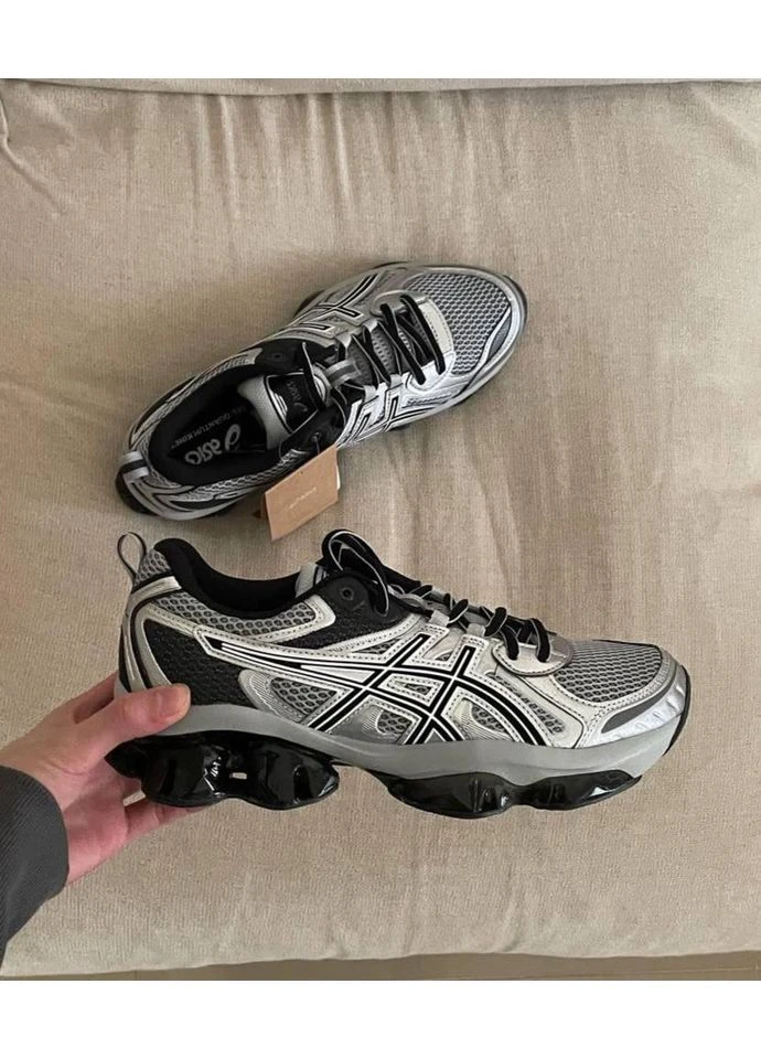Чорні Осінні кросівки чоловічі asics gel-quantum silver black асікс гель квантум No Brand