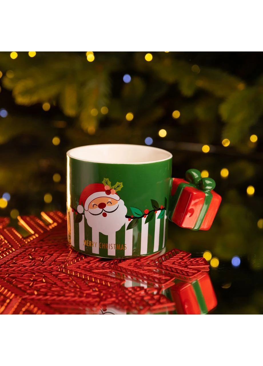 Чашка порцелянова Merry Christmas 400 мл, зелений Yiwu (369960239)