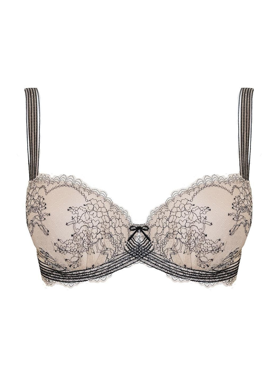 Світло-бежевий брасьер мереживний бюстгальтер пуш-ап V.I.P.A. з кісточками