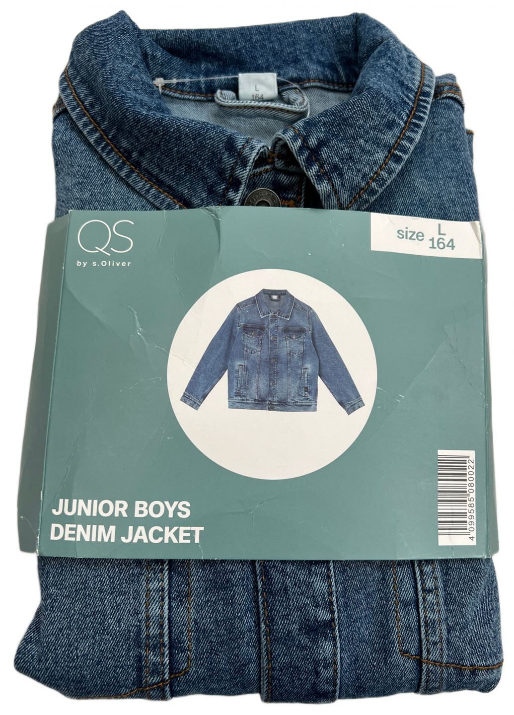 Синя демісезонна джинсова куртка оверсайз для хлопчика 423967 синій S.Oliver