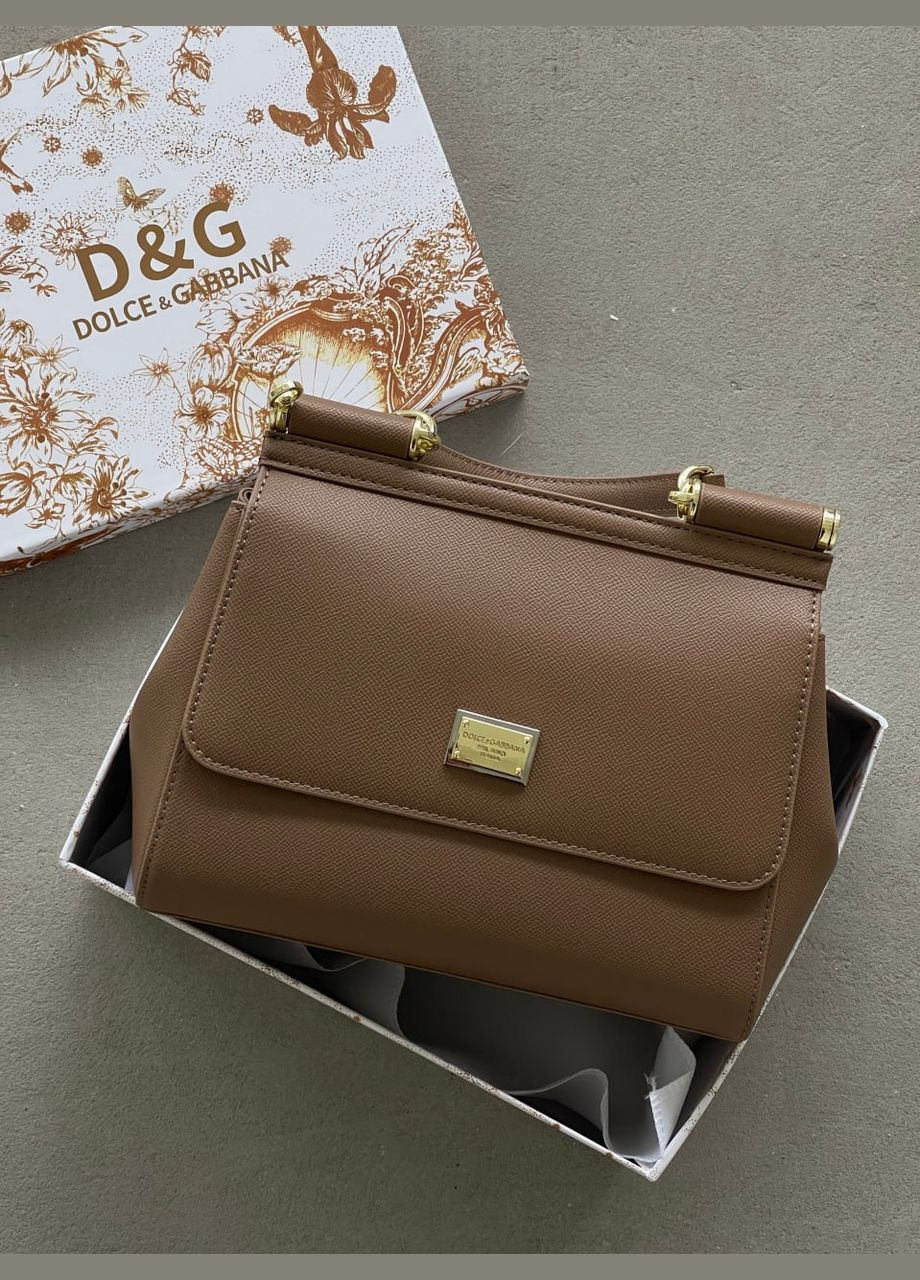 Сумка Дольче Габана Sicily Medium - Premium коричневий 21cm No Brand (322394134)