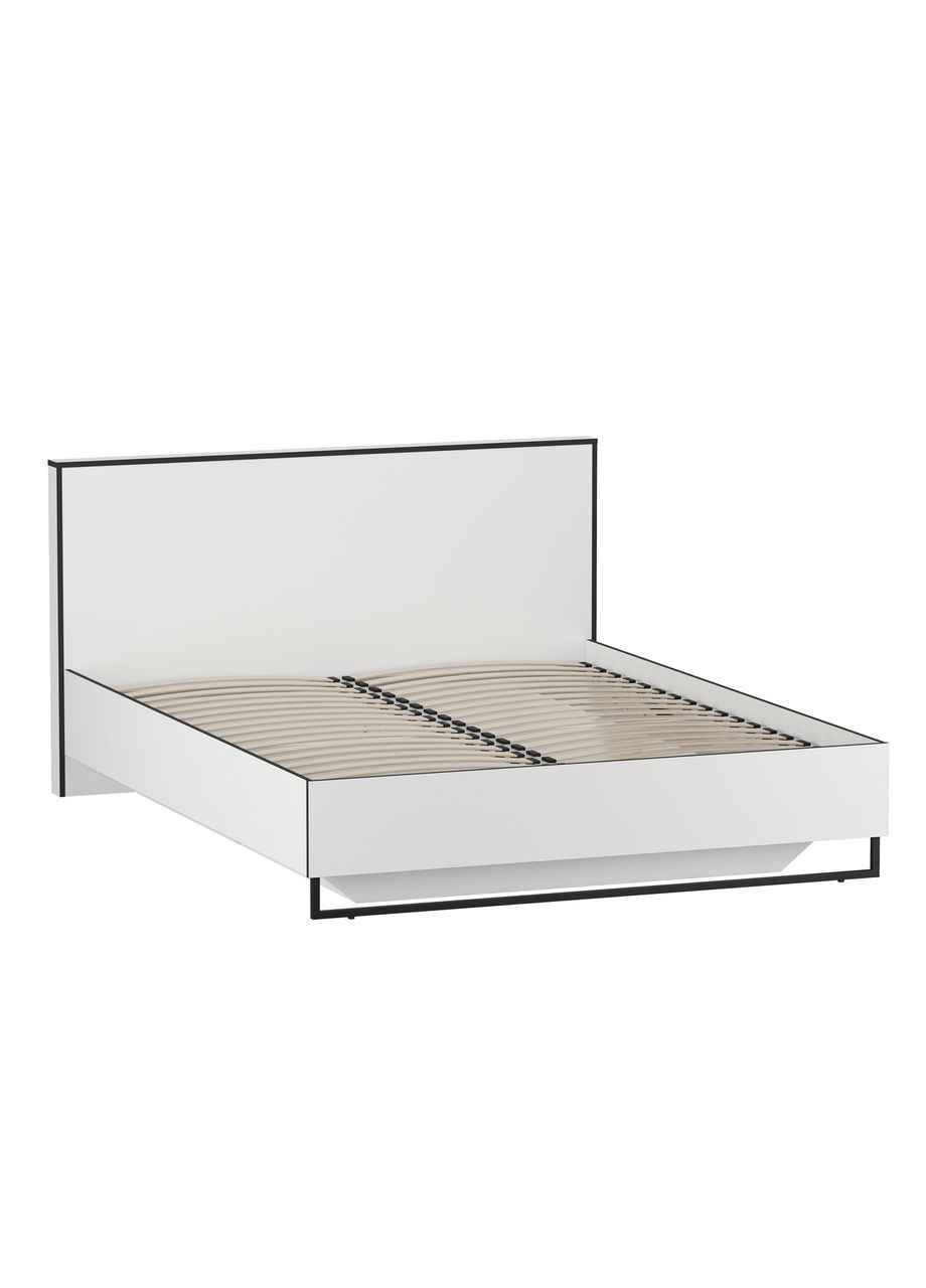 Корпусне ліжко на металевих ніжках з ламінованого ДСП 160х200 см від F-0010 Білий MORELI (361034943)