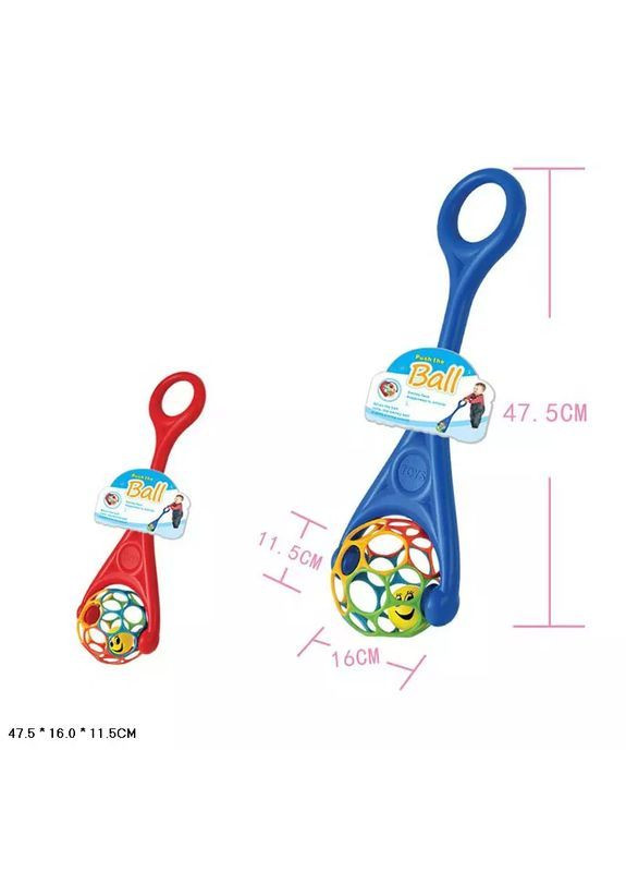 Каталка на паличці з ручкою та дзвінким кулею-брязкальцем, в асортименті - No Brand 3202 (371928105)