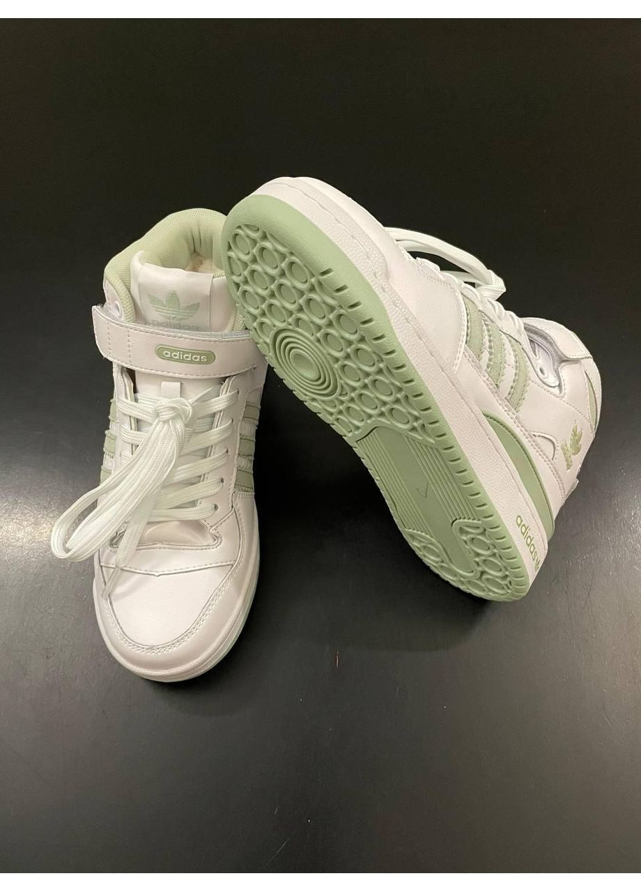КРОССОВКИ ЖЕНСКИЕ ADIDAS FORUM WINTER WHITE OLIVE АДИДАС ФОРУМ No Brand белые зима (368647070)