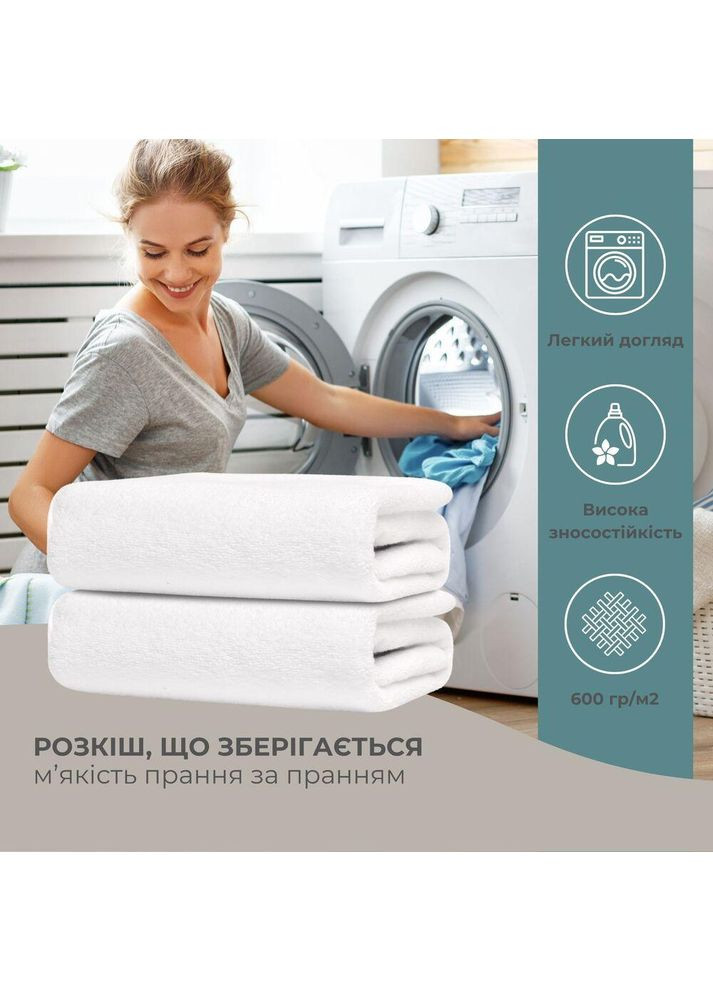 Полотенце махровое 50х90 см пл 550 г/м2 для рук и лица натуральный хлопок гостиничное IDEIA белый