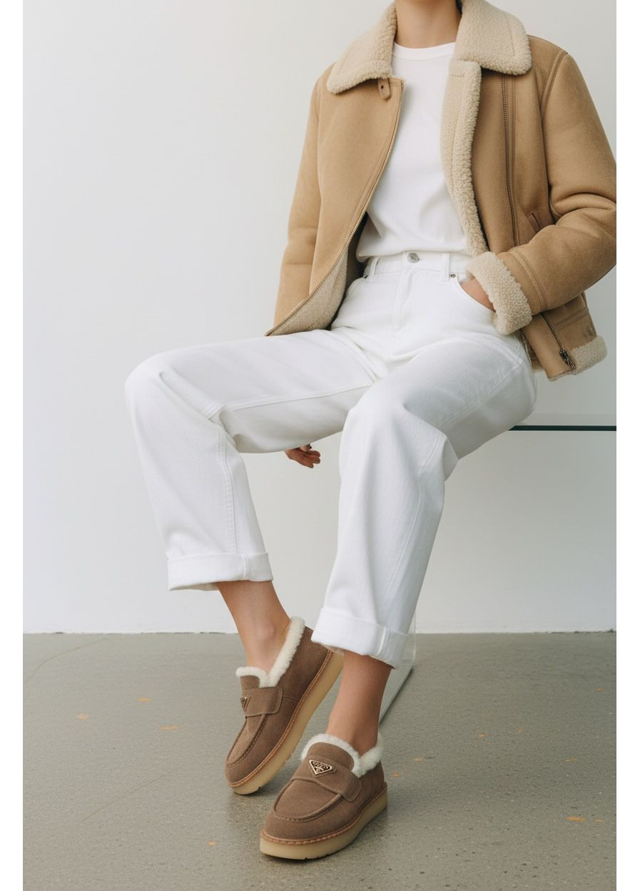 Лоферы женские зима. Угги-лоферы зима. Сапоги женские зима. No Brand (369489502)