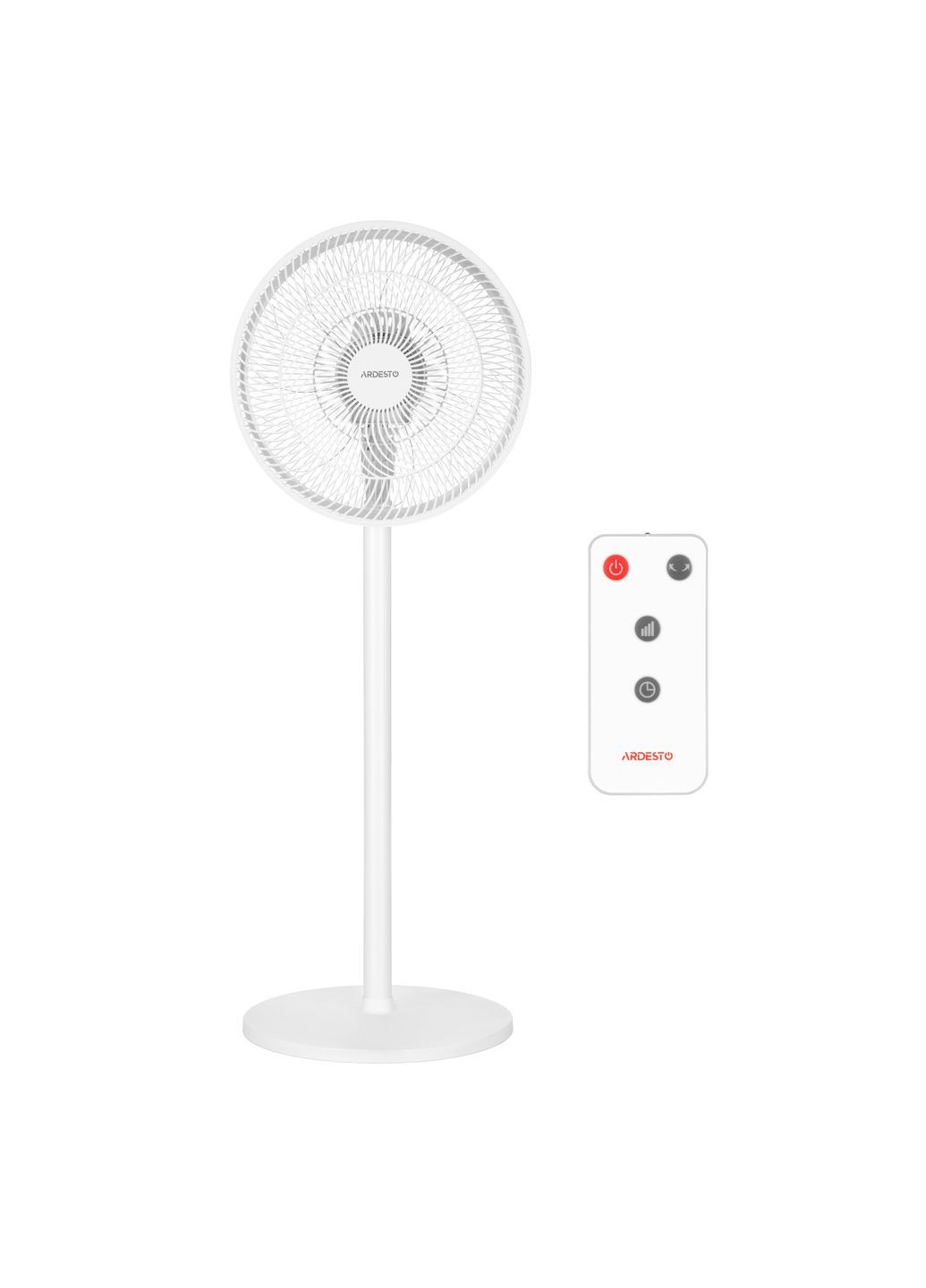 Вентилятор FN-B1140R напольный, 40см, 55Вт, эл. кер-ния, дисплей, таймер, пульт ДУ, опора круглая, белый Ardesto (360401783)