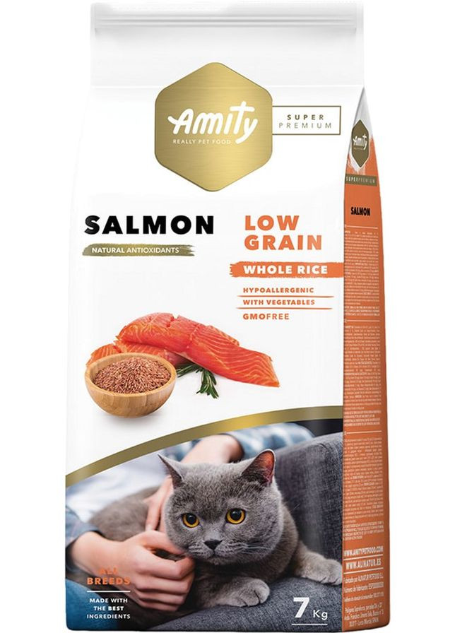 Сухой корм для взрослых кошек Super Premium Cat Salmon с лососем 7 кг (8436600820939) AMITY (307930429)