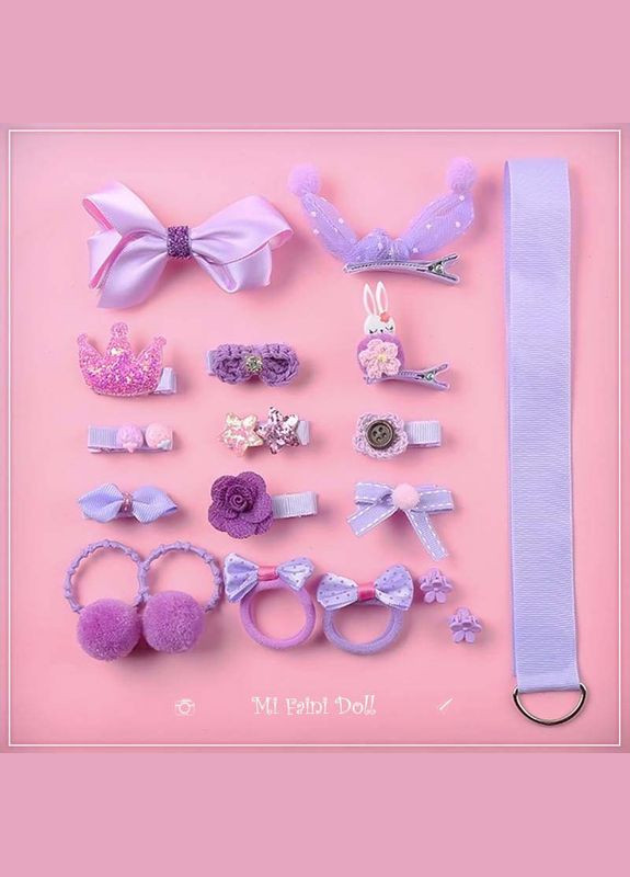 Набор детских заколок резинок украшений подарок для девочки без коробки 18 шт №12 PRC (264913938)