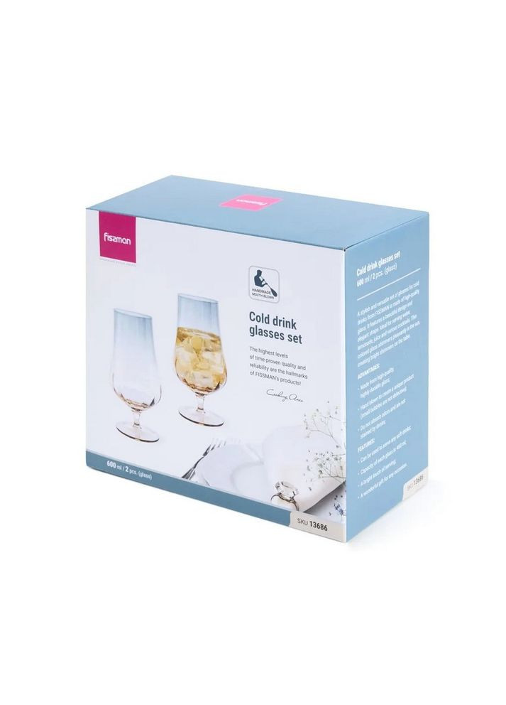 Набір келихів для холодних напоїв 2 шт 600 мл 13686 Fissman (367078722)