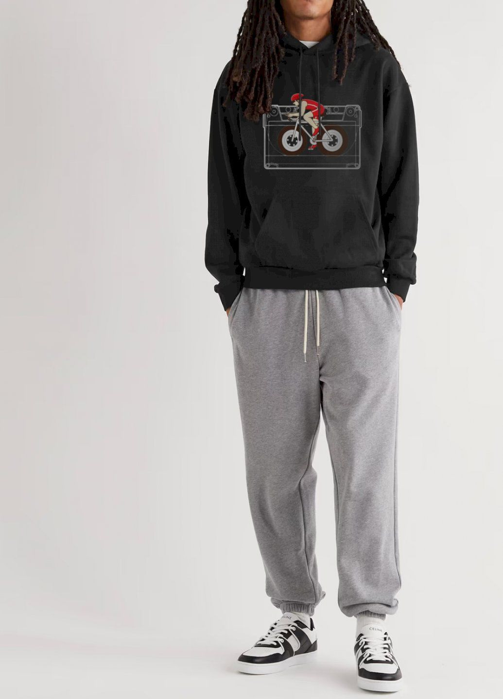 Чорний худі чоловіча чорна з флісом YAPPI малюнок (305003906)