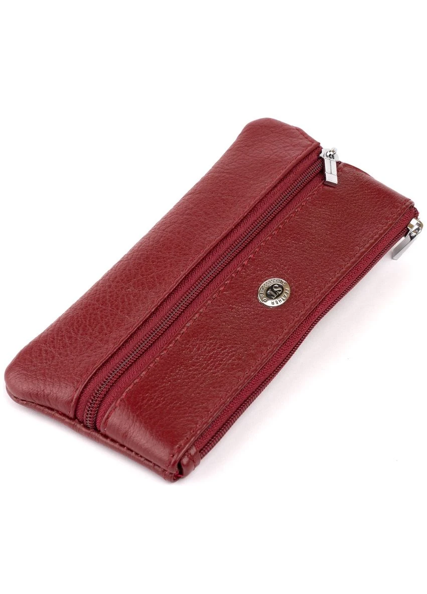 Ключница-кошелек с кармашком женская 19352 Бордовая st leather (329151804)