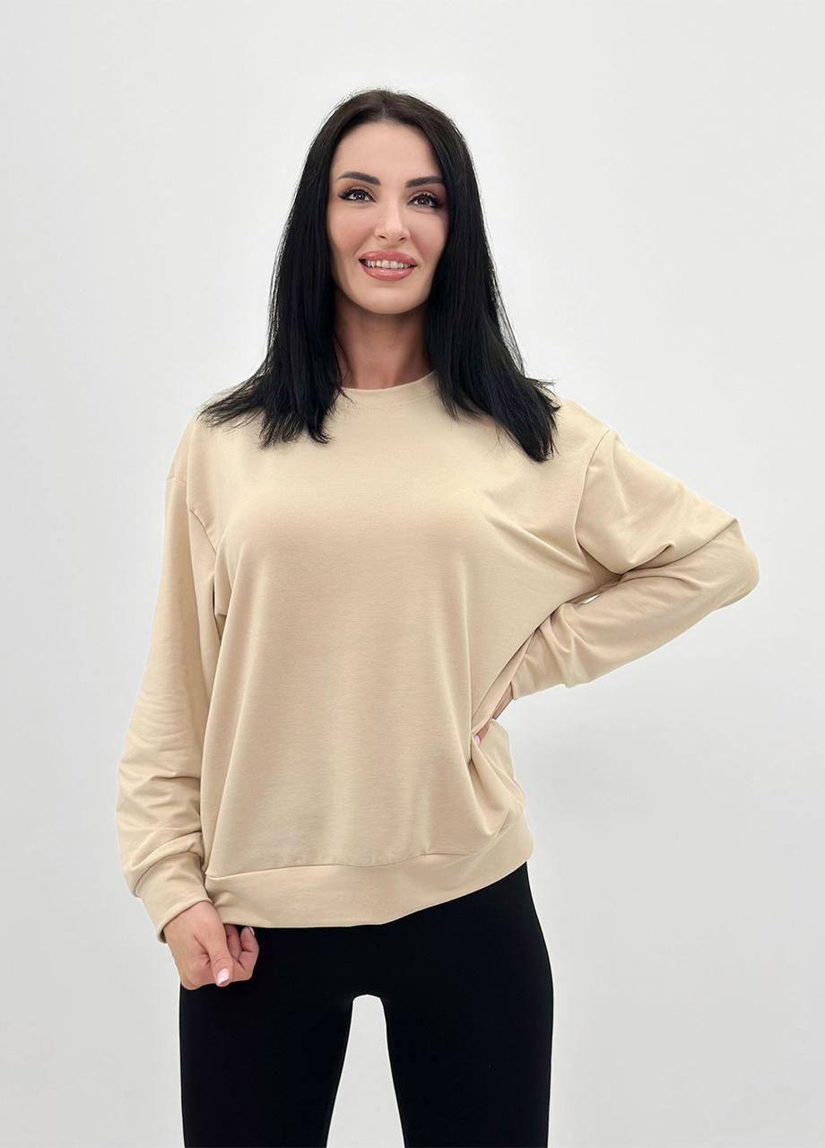 Бежевий базовий світшот із двонитки Fashion Girl (300850135)