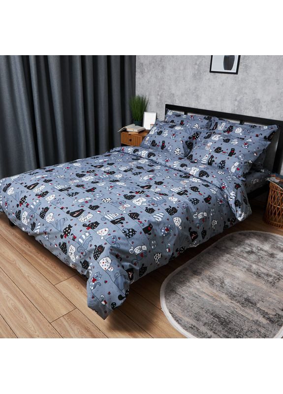 Пододеяльник Бязь Gold Люкс Двуспальная 175 x 210 см (MS-870000647) Moon&Star Feline Fun (357208460)