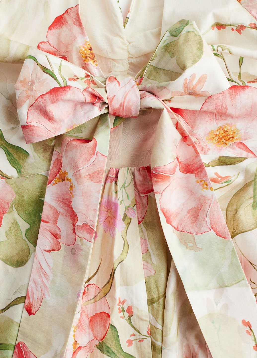 Белое праздничный платье H&M с цветочным принтом