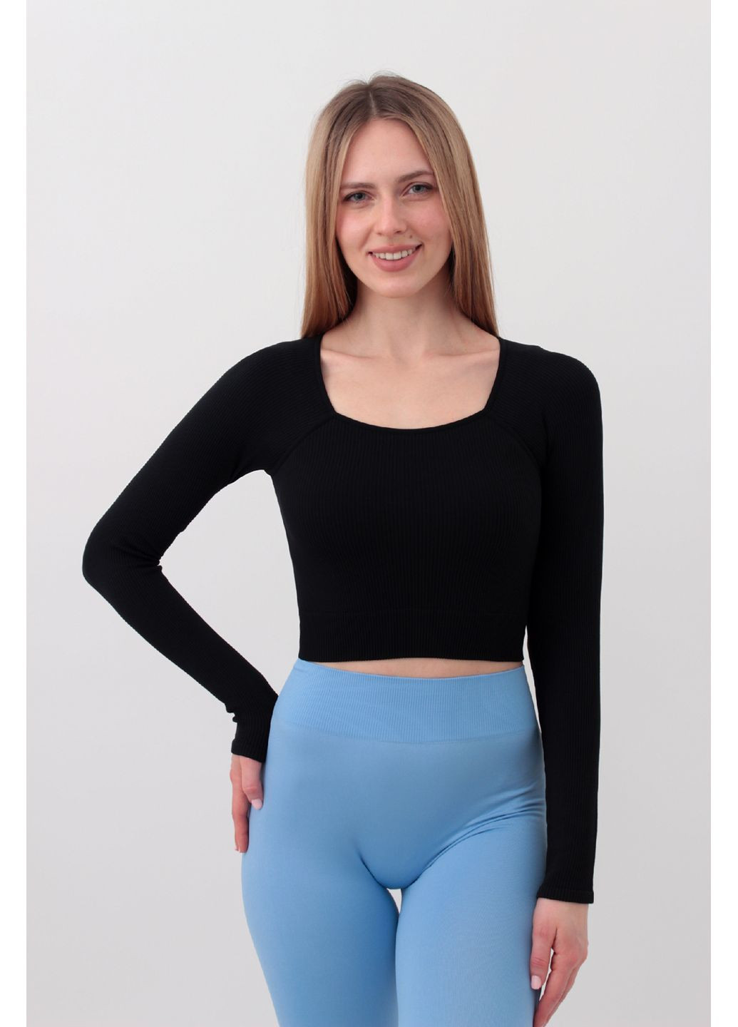 Топ укороченный Giulia T-SHIRT WITH LONG SLEEVES - (351853946)