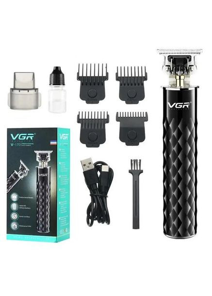 Машинка для стрижки с триммером V-170 для волос, усов и бороды, беспроводная со сменными насадками VGR (364665461)