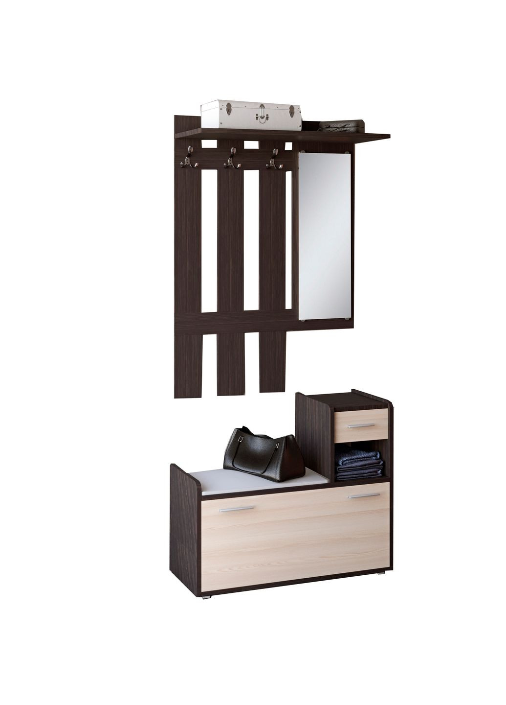 Передпокій Тандем з вішалкою та тумбою (правий) для взуття (EVR-2456) Еверест (324066569)