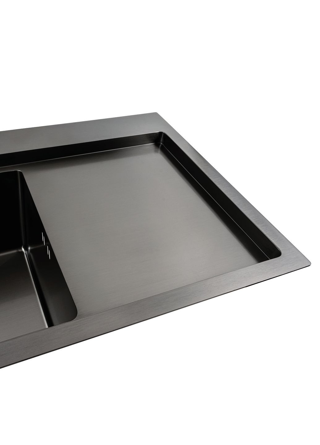 Кухонная мойка черная PVD 78*43 L Handmade (два отверстия, круглый сифон 3,0/0,8) Platinum (291016248)