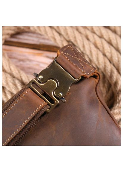 Сумка (21294) Vintage Вінтажна поясна з натуральної шкіри Коричнева (364659148)