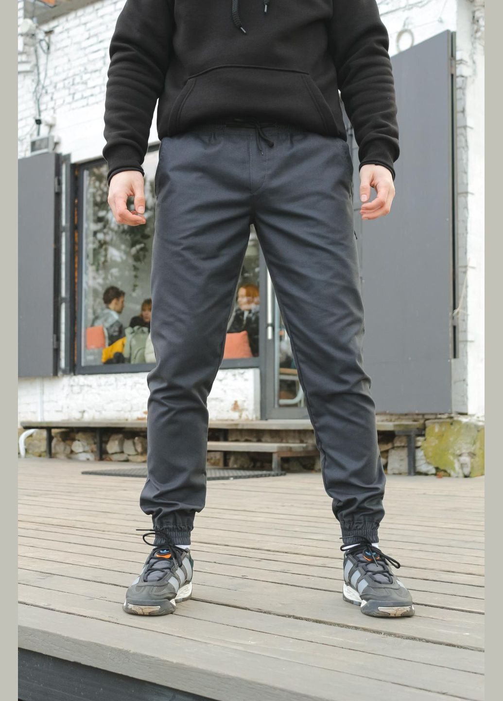 Графитовые демисезонные брюки No Brand