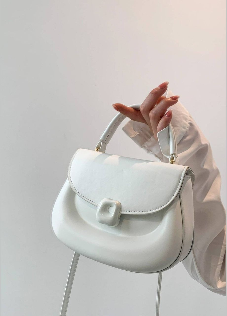 Жіноча класична сумка 10276 крос-боді на ремінці через плече біла No Brand (281322924)