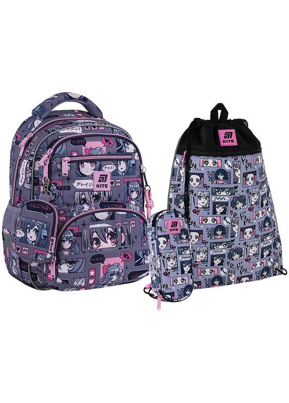 Набор " /SET_K25-773M-5/ рюкзак + пенал + сумка для обуви 773 Anime Girl (1/6) Kite (367755557)