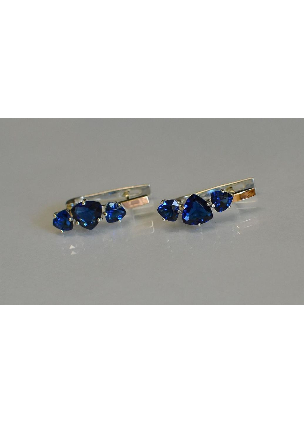 Серьги серебряные с золотыми накладками (пластинами) Silver Style (367112256)